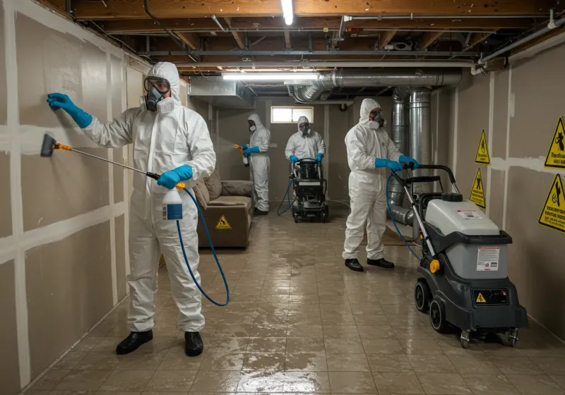 Basement Moisture Removal and Structural Drying process in Hauula, HI